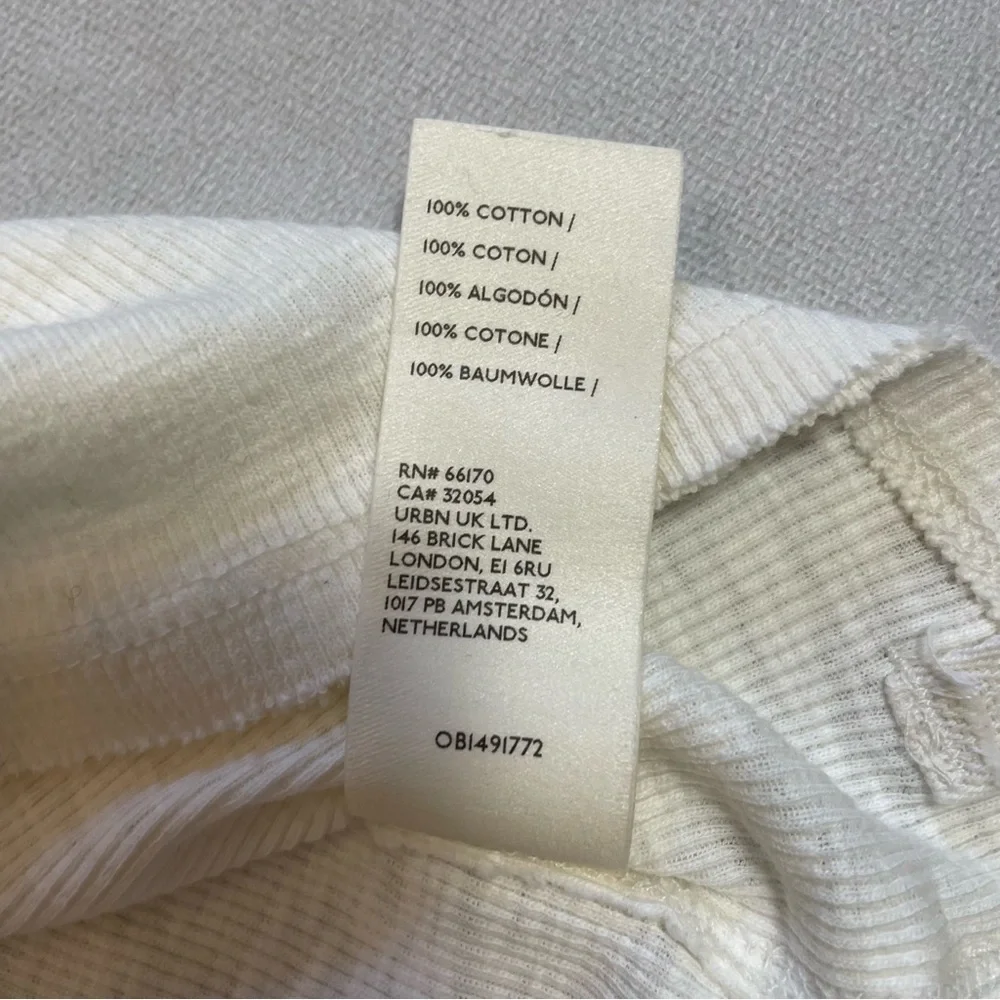 New Free People Ivory Cotton Distant Sun Tee Size XS